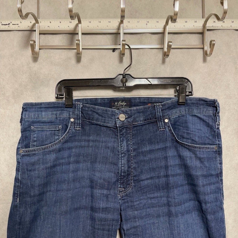 34 Heritage Jeans Men 38X32 Blue Denim‎ Courage Mid Rise Straight Stretch Casual
